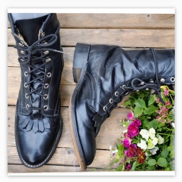 Laredo Shoes - Black Classic Laredo Roper Boot- EUC Sz 5 Genuine leather​​​☀️🖤​​
